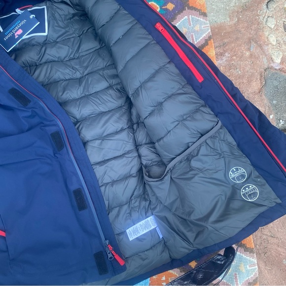 NWT Men’s Vineyard Vines NOR’EASTER Down Jacket Full Zip Jet Blue Size SM $295 - Picture 6 of 14